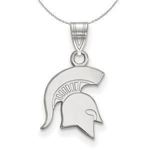 Sterling Silver Michigan State Small Necklace - 20 Inch